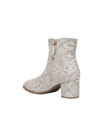 Ariel Cream Block Heel Boots