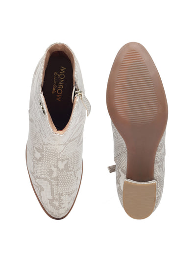 Ariel Cream Block Heel Boots