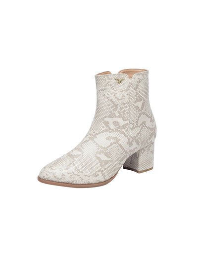 Ariel Cream Block Heel Boots