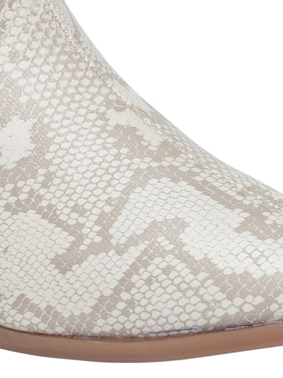 Ariel Cream Block Heel Boots