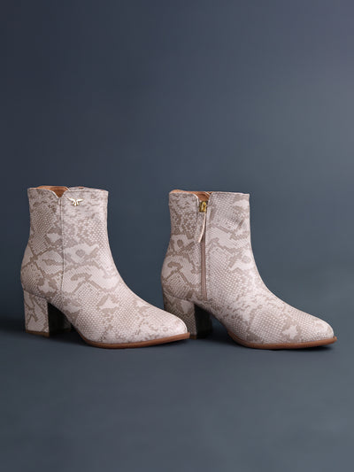 Ariel Cream Block Heel Boots