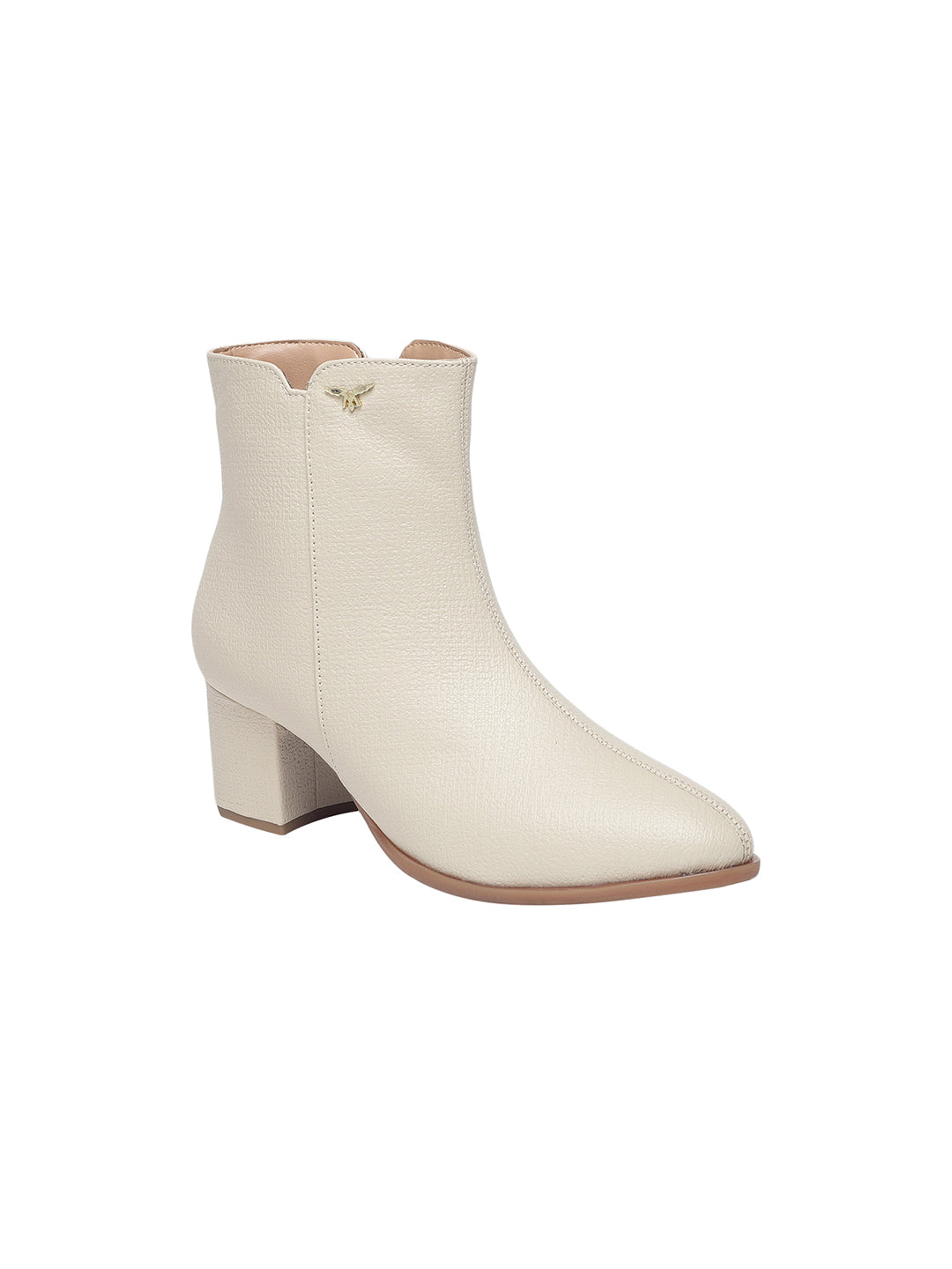 Emili Cream Block Heel Boots