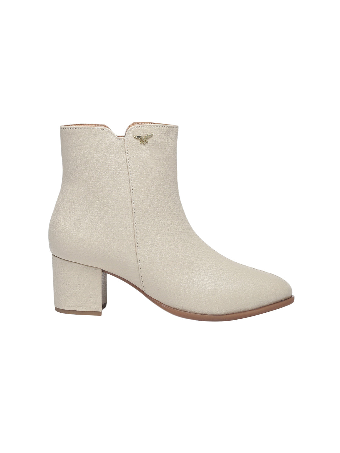 Emili Cream Block Heel Boots