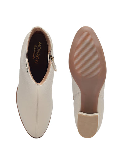 Emili Cream Block Heel Boots