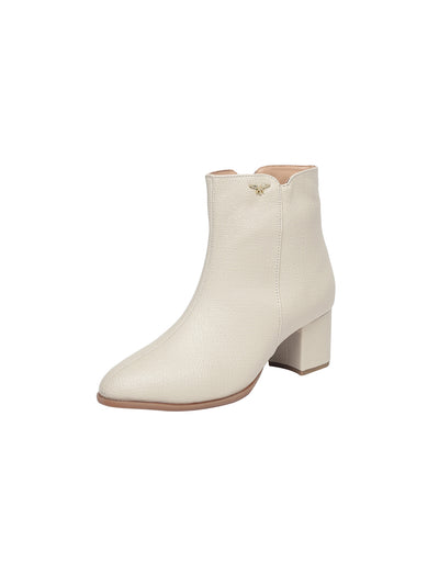 Emili Cream Block Heel Boots