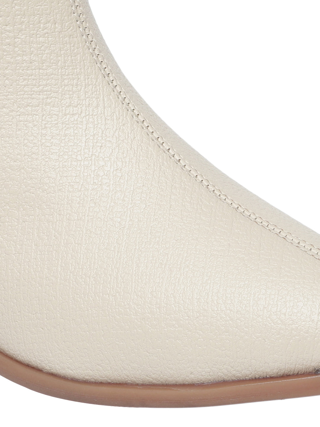 Emili Cream Block Heel Boots