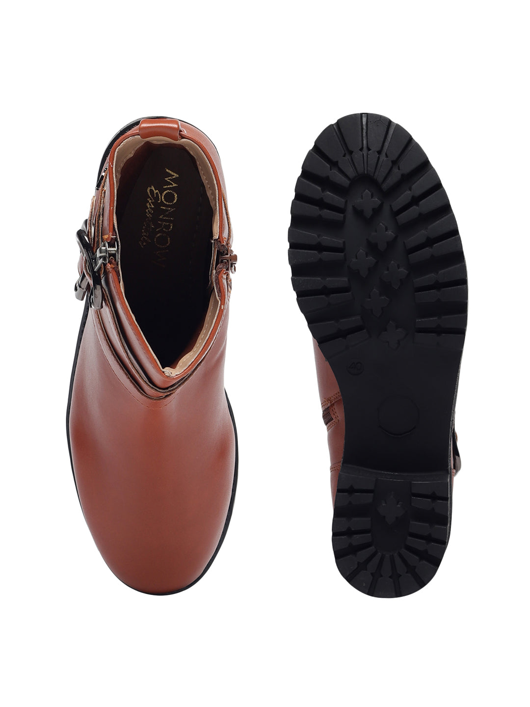Stela Tan Block Heel Boots