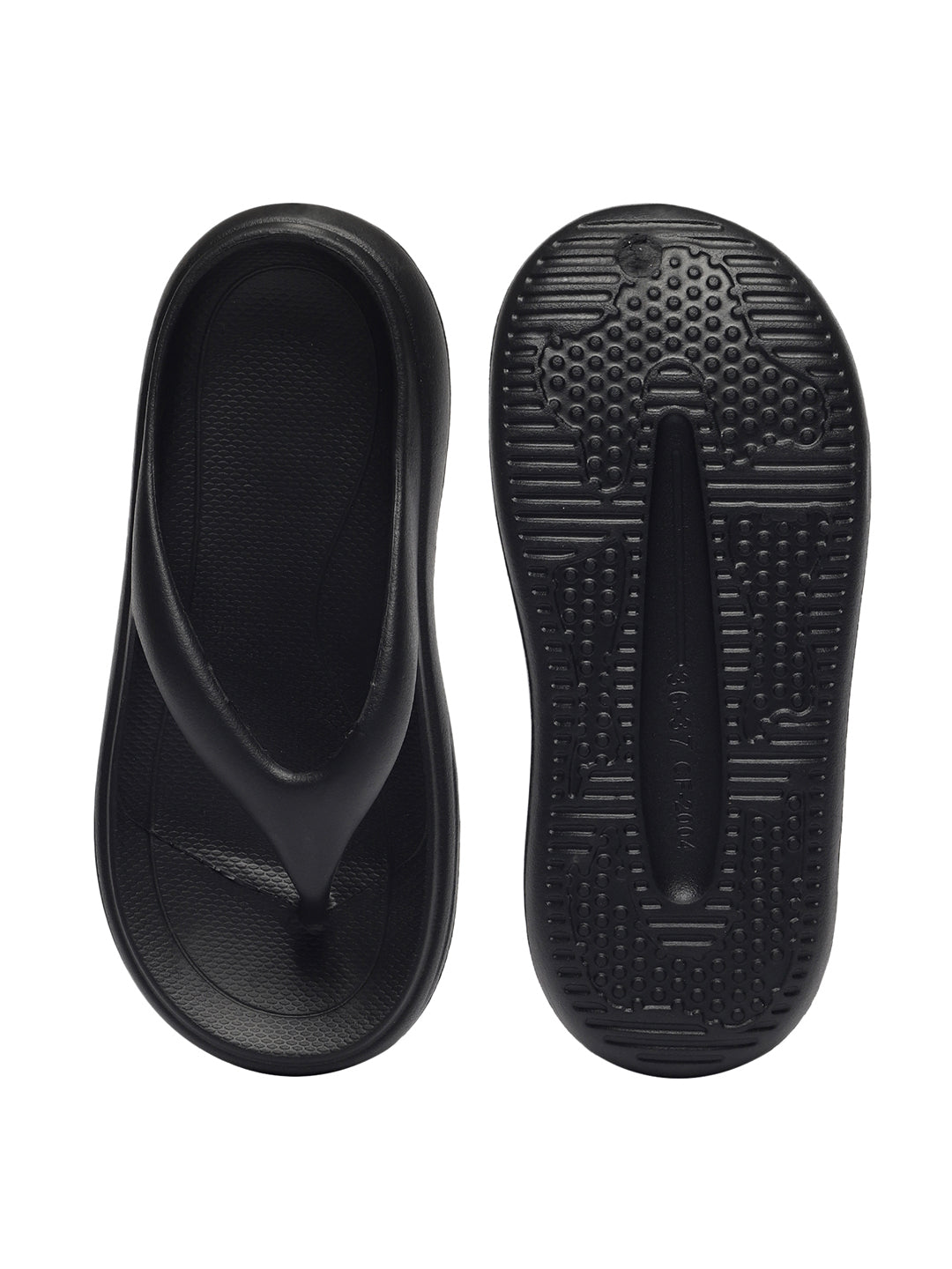 Elara Black Thong Flip-Flops