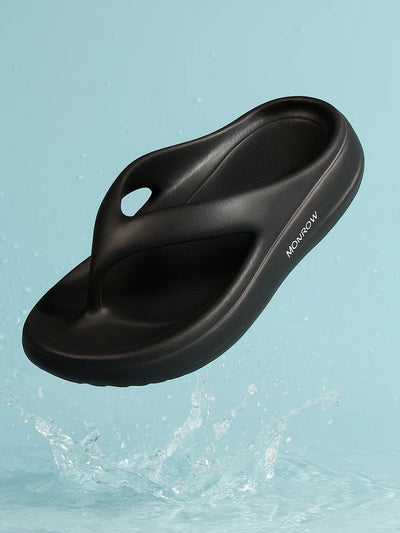 Elara Black Thong Flip-Flops