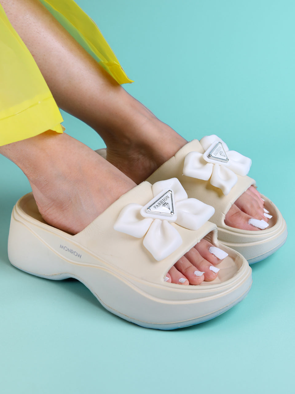 Cleo Beige Slip On Sliders