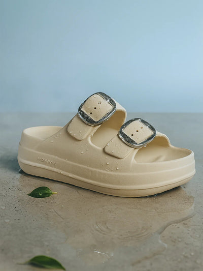Ember Beige Slip On Sliders