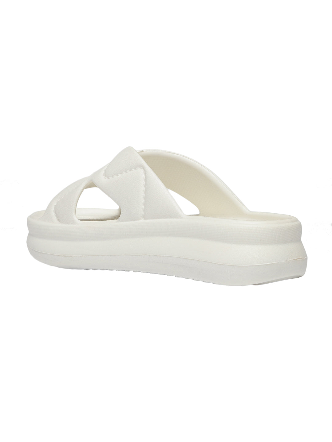 Ruby White Slip-On Sliders