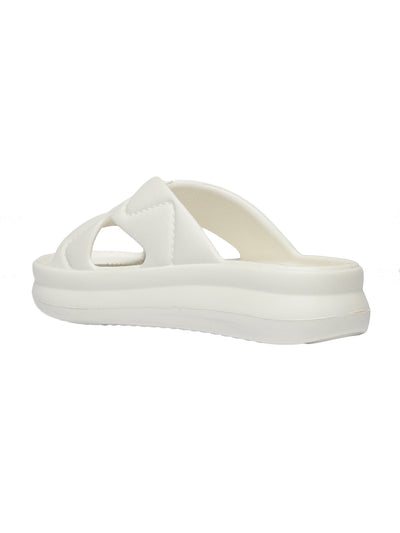 Ruby White Slip-On Sliders