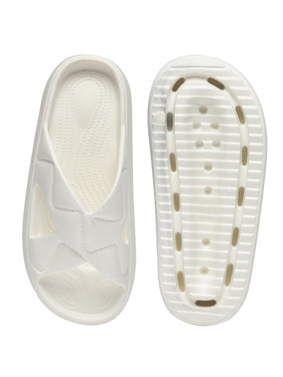 Ruby White Slip-On Sliders