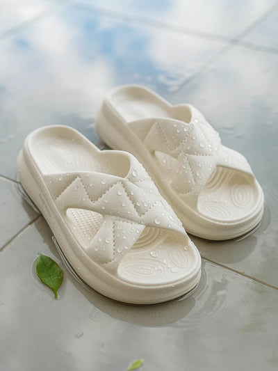 Ruby White Slip-On Sliders