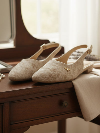 Elysia Beige Flats