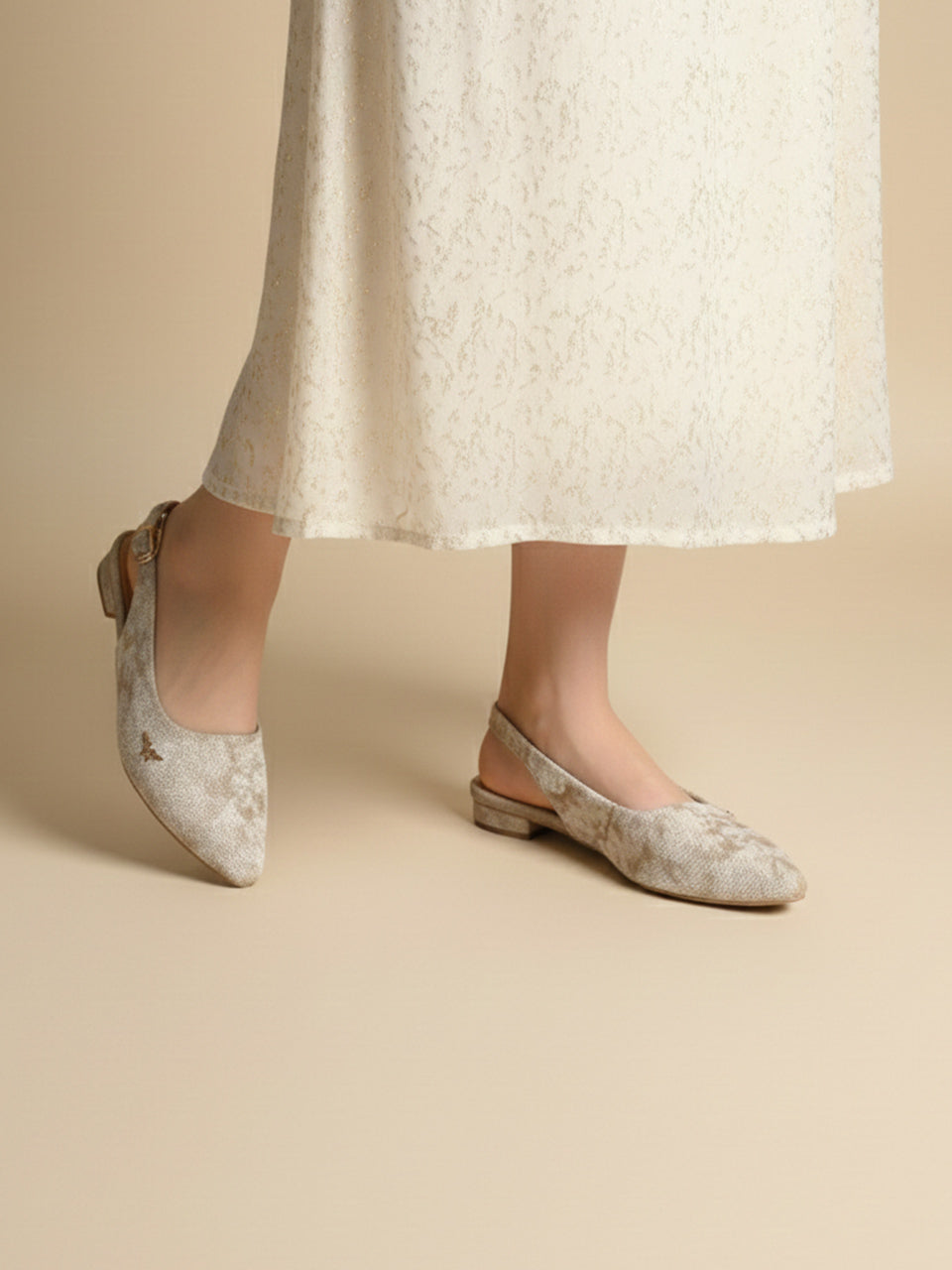 Elysia Beige Flats
