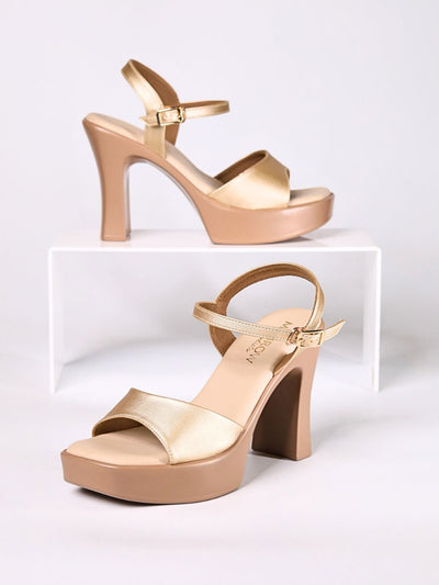 Elora Gold Platform Heels