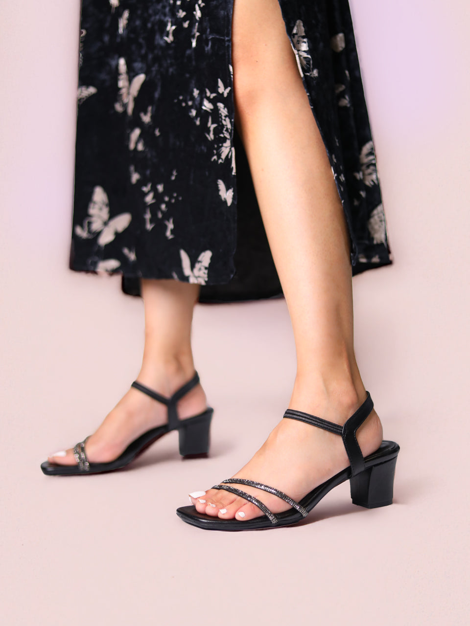 Casey Black Block Heels