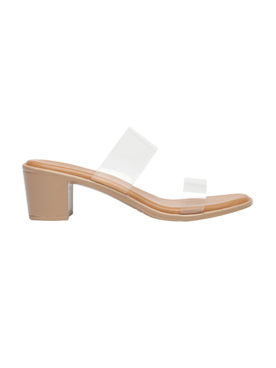 Zyne Beige Block Heels
