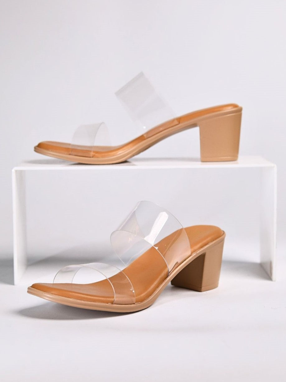 Zyne Beige Block Heels