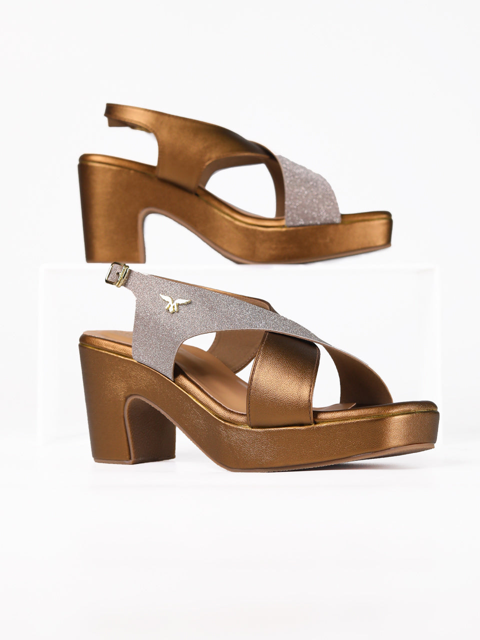 Elani Bronze Platform Heels