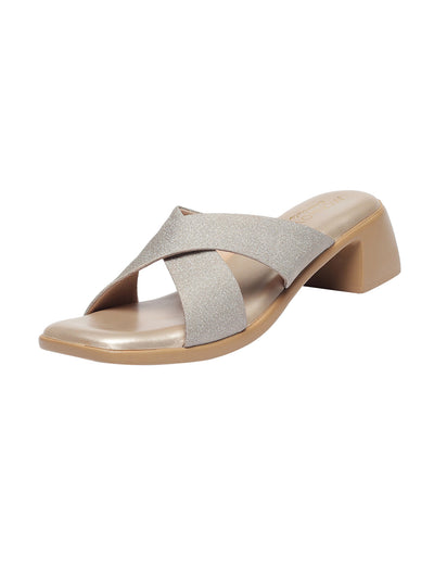 Mabel Gold Block Heels