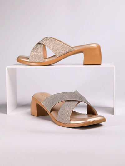 Mabel Gold Block Heels