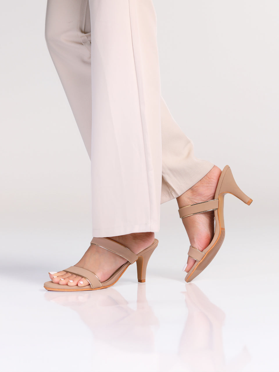 Annie Beige Kitten Heels
