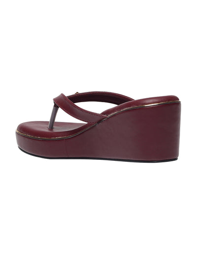 Rosalie Maroon Wedge Heels