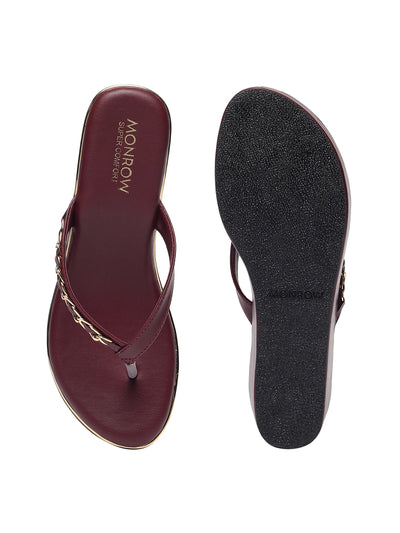 Rosalie Maroon Wedge Heels