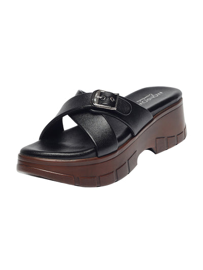 Lila Black Flatform Heels