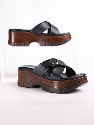 Lila Black Flatform Heels