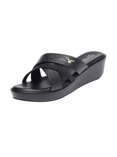 Cleo Black Wedge Heels