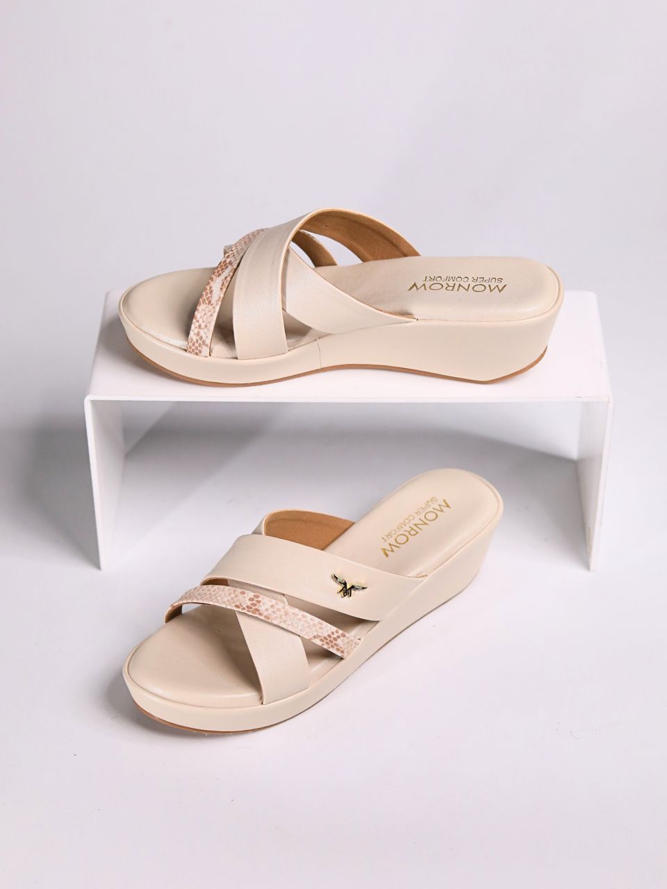 Cleo Cream Wedge Heels