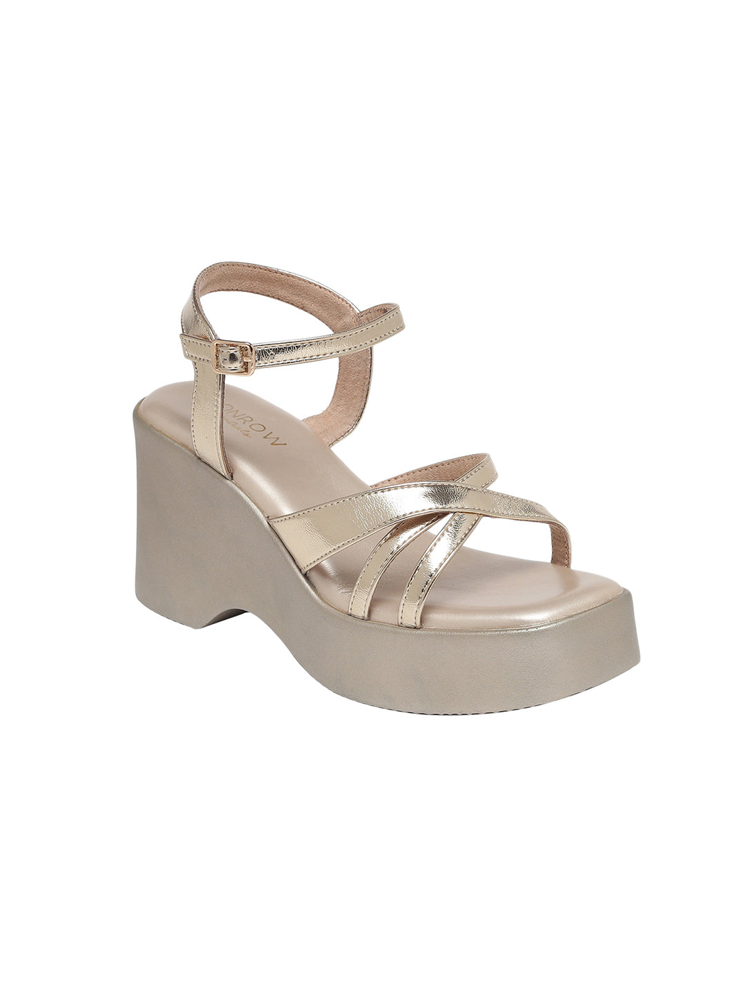 Zina Gold Wedge Heels