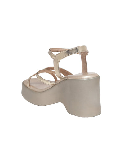Zina Gold Wedge Heels