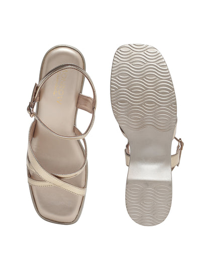 Zina Gold Wedge Heels