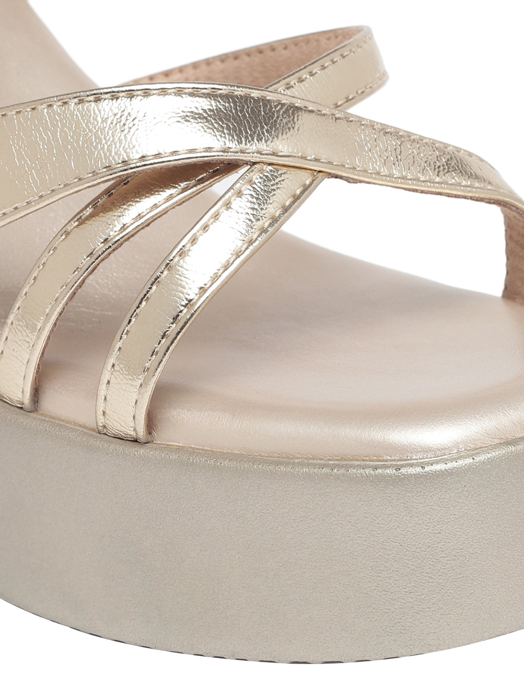 Zina Gold Wedge Heels