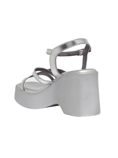 Zina Silver Wedge Heels