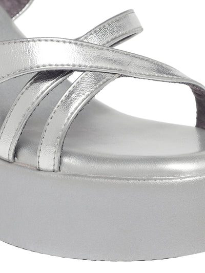 Zina Silver Wedge Heels