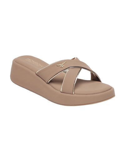 Anne Beige Wedge Heels