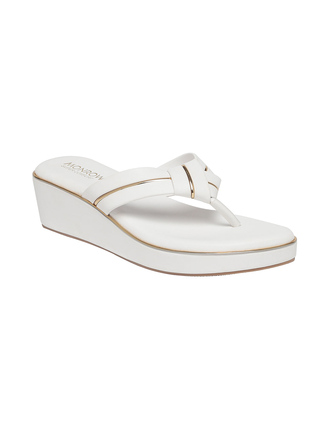 Aven White Wedge Heels