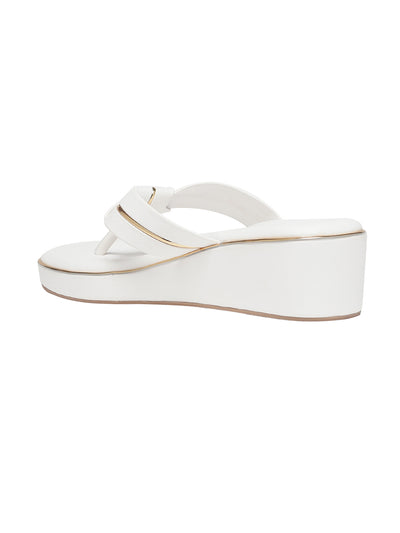 Aven White Wedge Heels