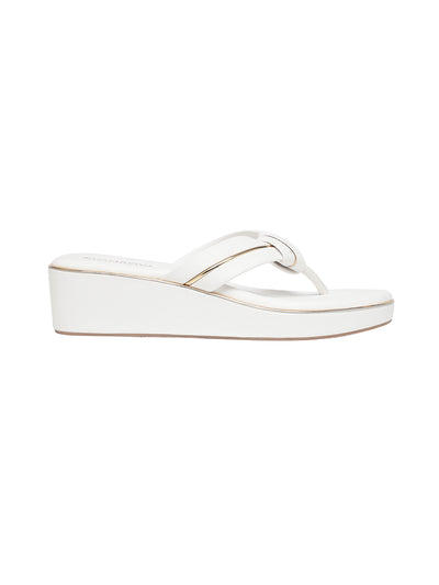 Aven White Wedge Heels