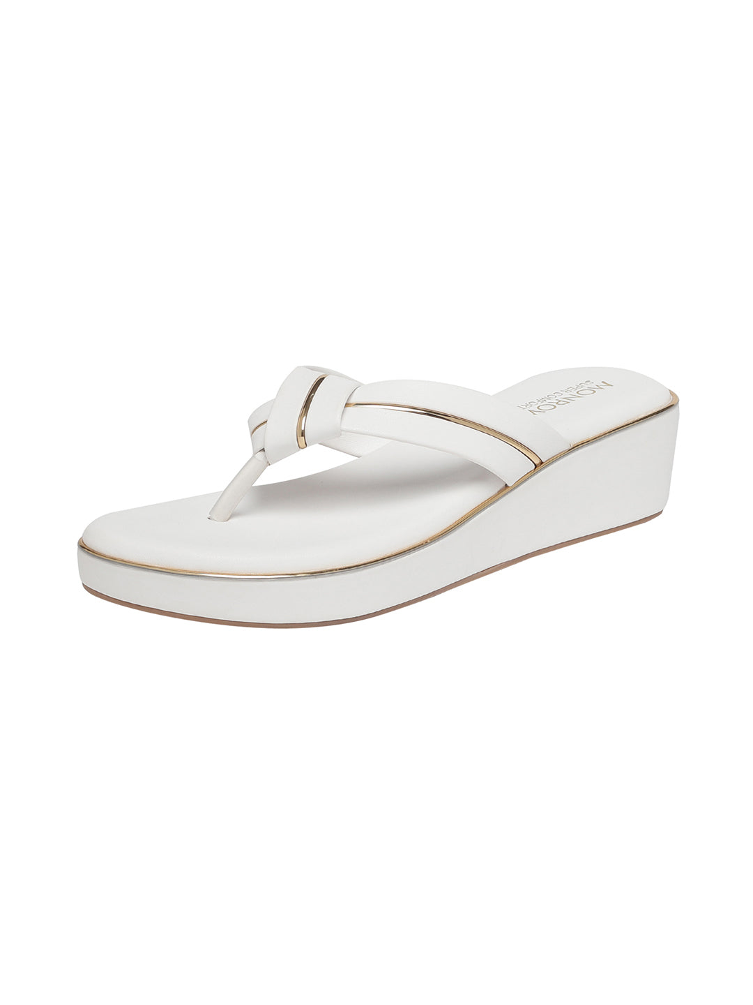 Aven White Wedge Heels