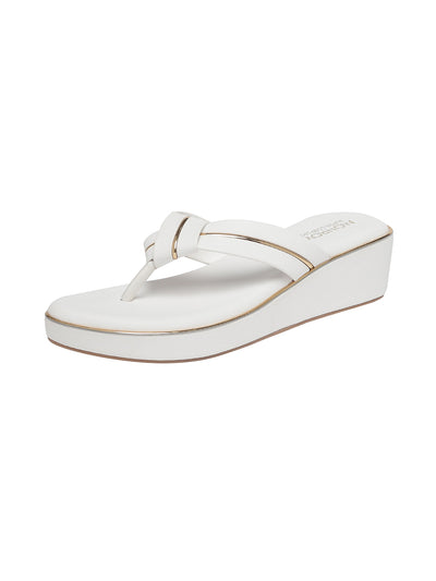 Aven White Wedge Heels