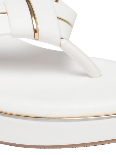 Aven White Wedge Heels