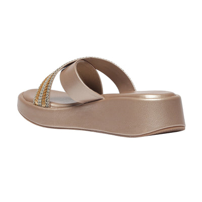 Zyra Gold Wedge Heels