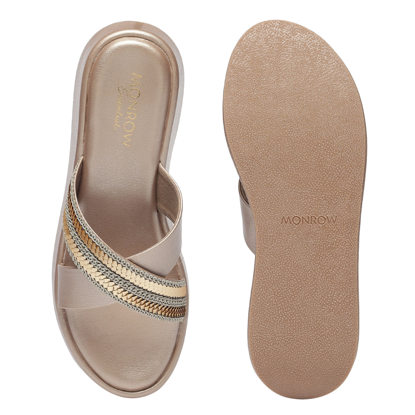 Zyra Gold Wedge Heels